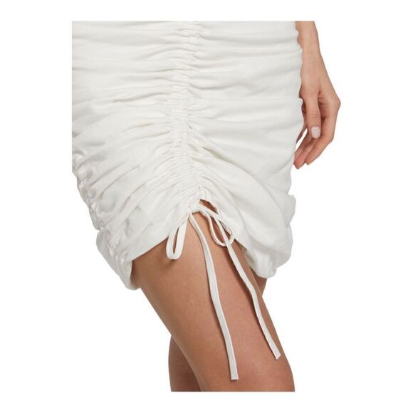 AMUR White Kit Ruched Cotton Mini Skirt Size Small NWT - Picture 5 of 8